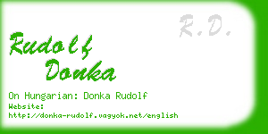 rudolf donka business card